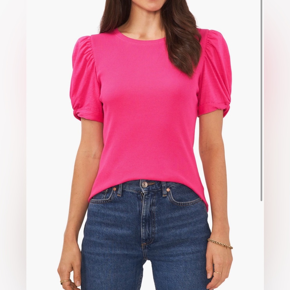 1. State Puff Sleeve Shirt in Cabaret Pink